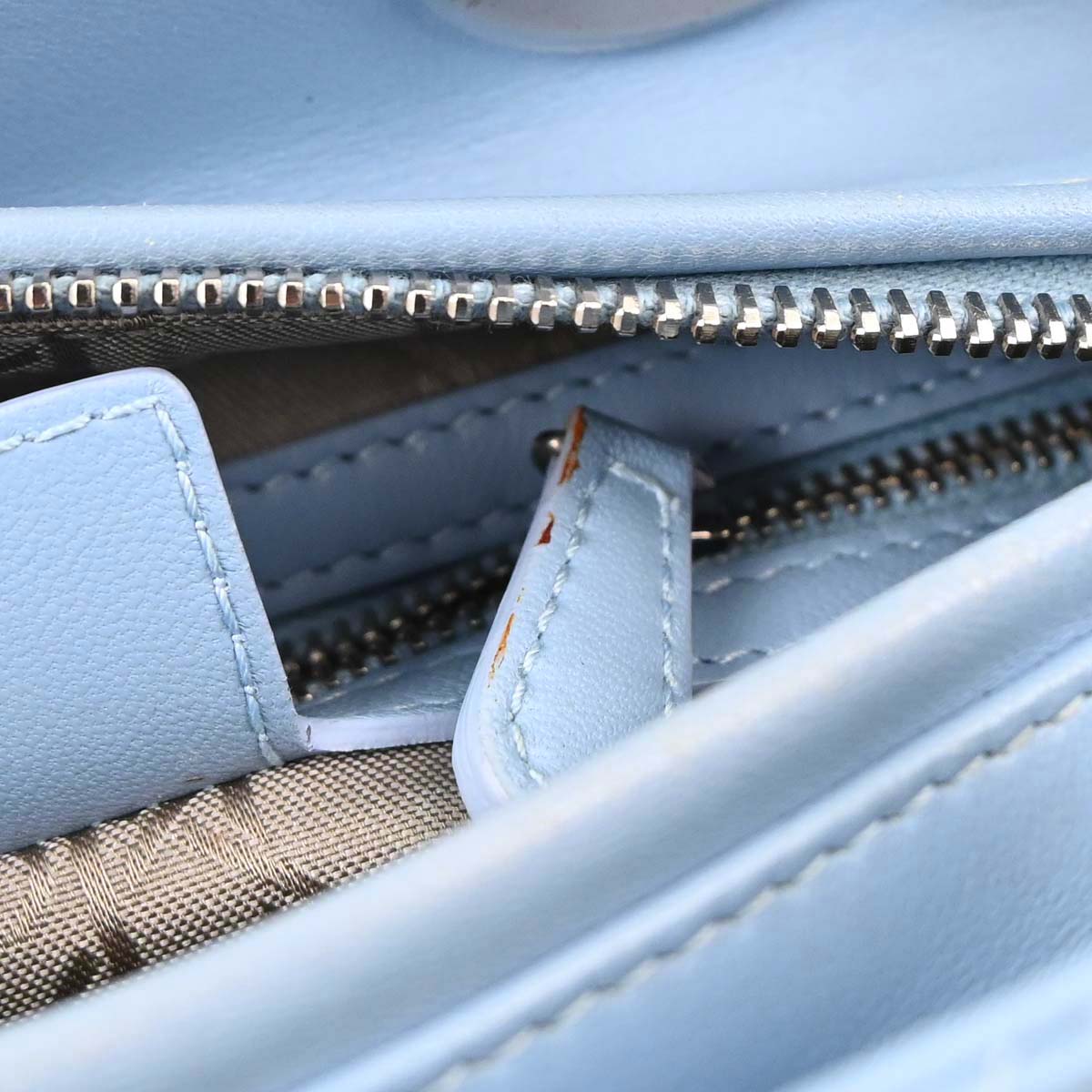Christian Dior Blue Lambskin Medium Lady Dior Cannage 2way Shoulder Handbag