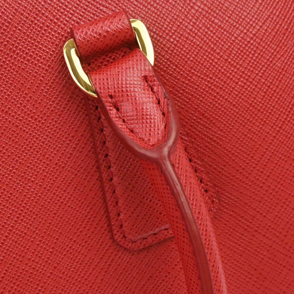Prada Red Leather Galleria 2way Shoulder Tote Handbag