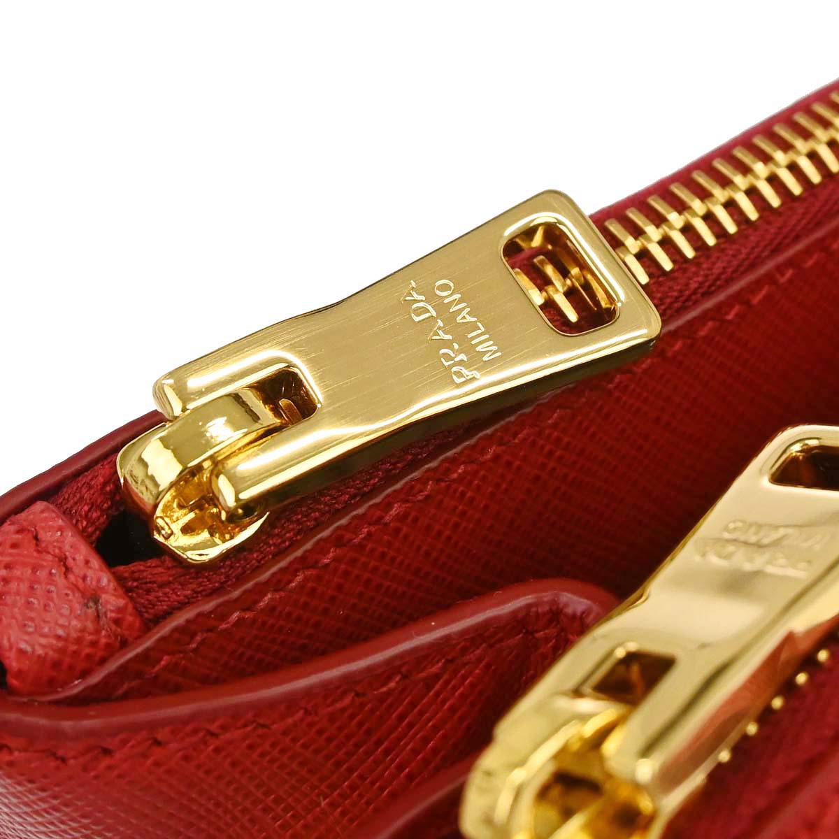 Prada Red Leather Galleria 2way Shoulder Tote Handbag