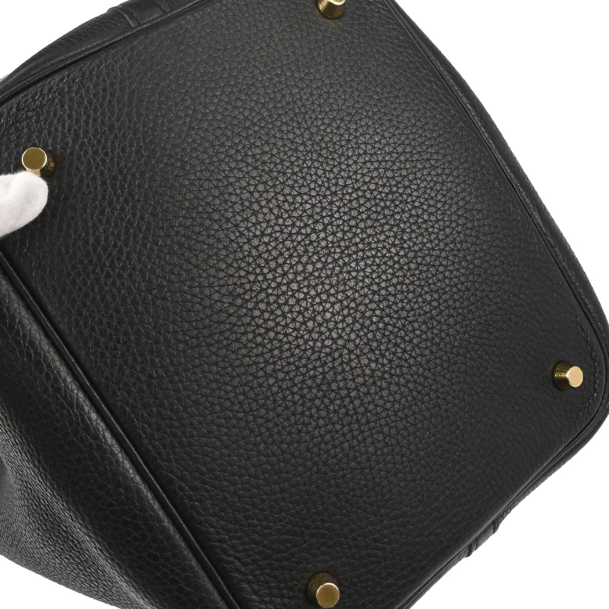 Hermes Black Taurillon Clemence Picotin Lock 22 MM Handbag