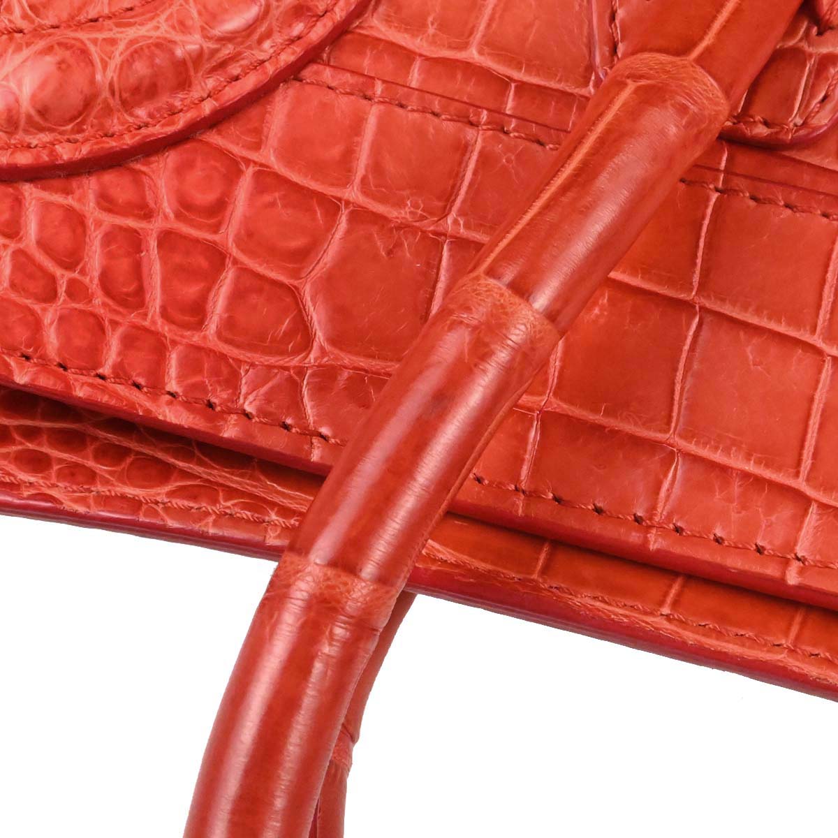 Celine * Red Crocodile Luggage Micro Tote Handbag