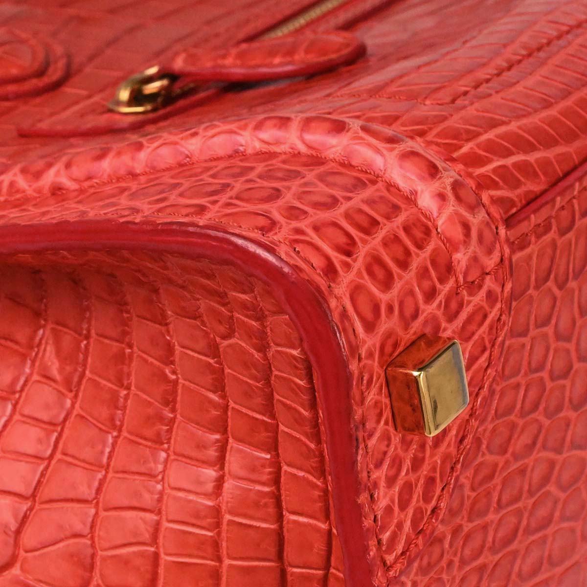 Celine * Red Crocodile Luggage Micro Tote Handbag