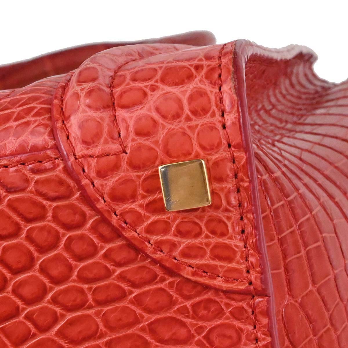 Celine * Red Crocodile Luggage Micro Tote Handbag