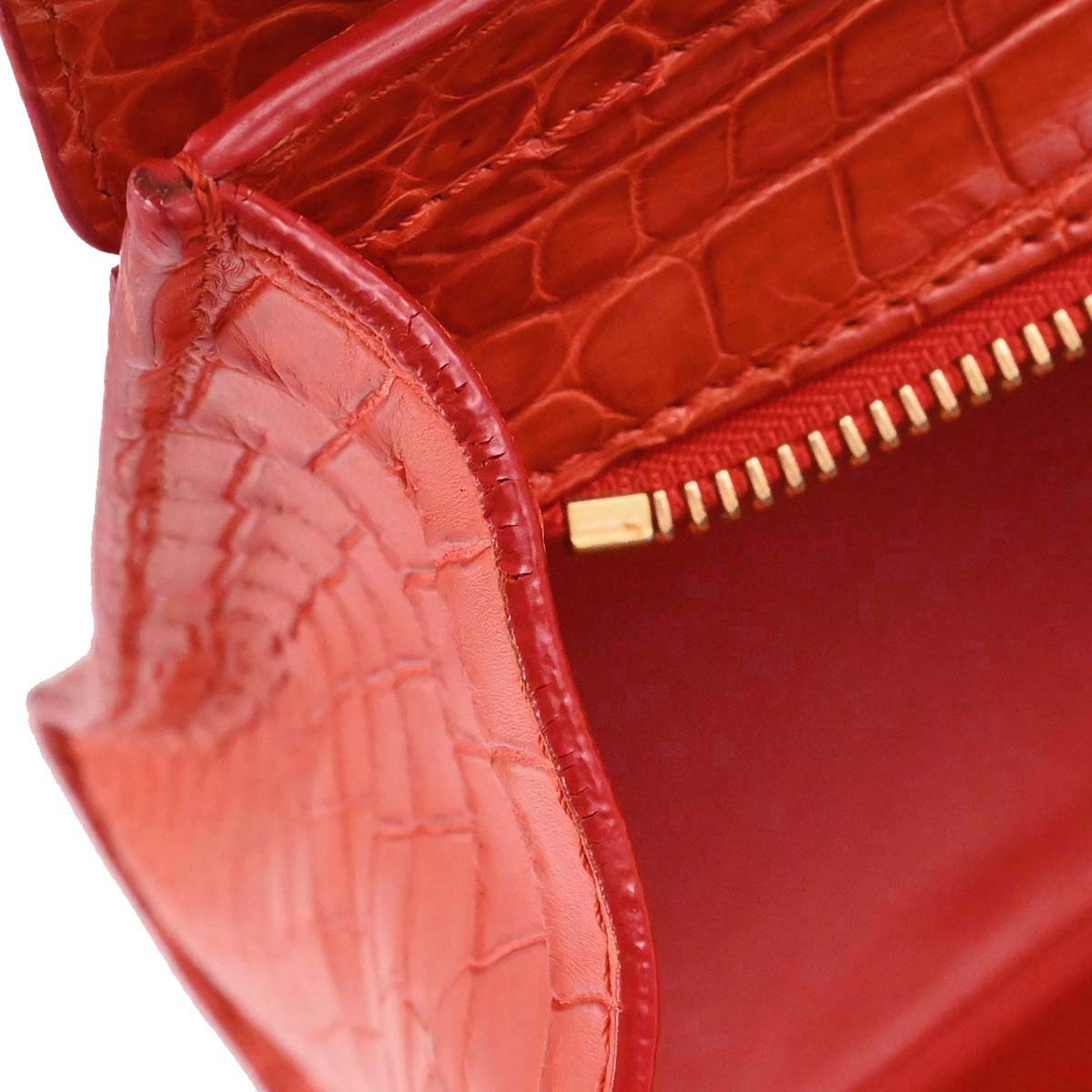Celine * Red Crocodile Luggage Micro Tote Handbag