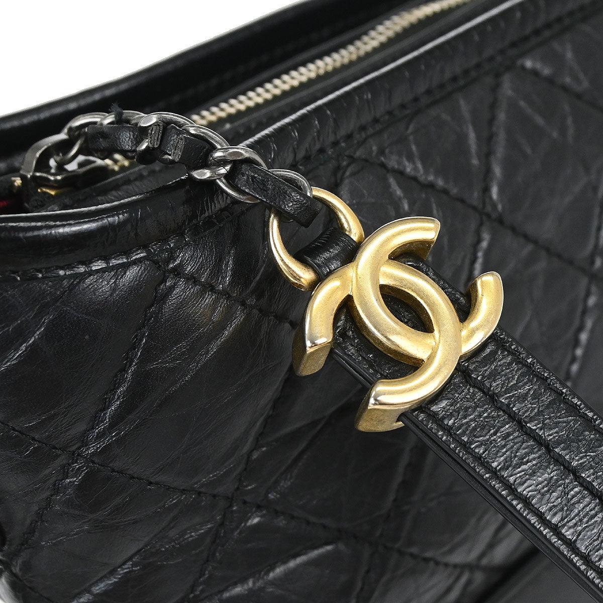 Chanel 2019 Black Lambskin Calfskin Small Gabrielle Shoulder Bag