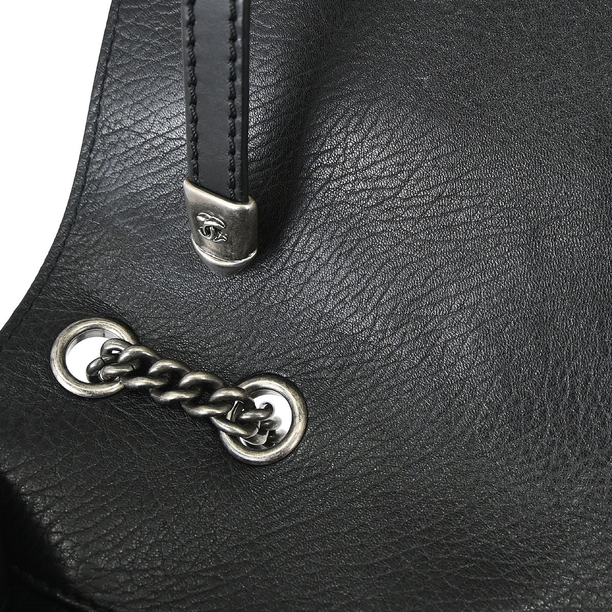 Chanel 2014 Black Lambskin Paris-Dallas Studded Flap Shoulder Bag