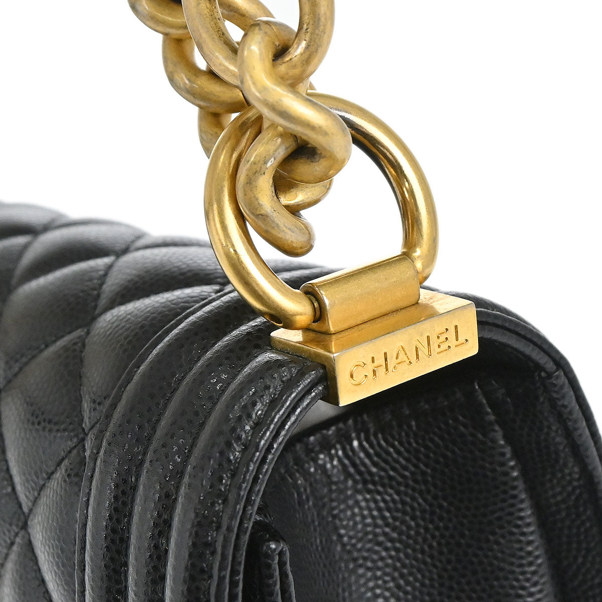 Boy Chanel 2019 Black Caviar Skin Small Chain Shoulder Bag