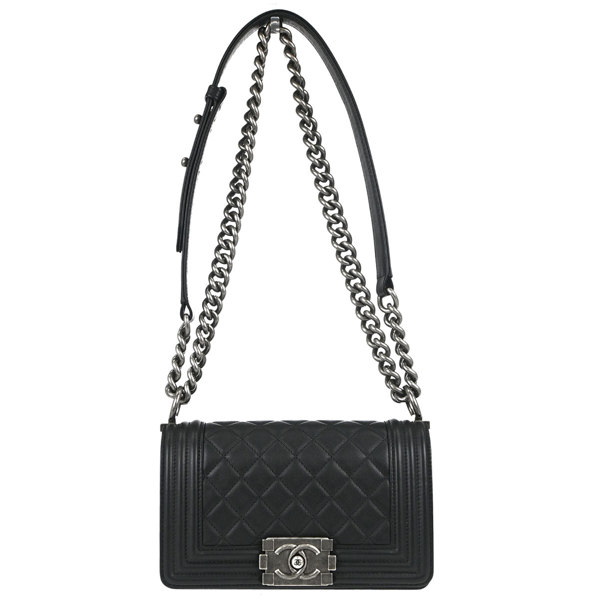 Boy Chanel Black Lambskin Small Chain Shoulder Bag
