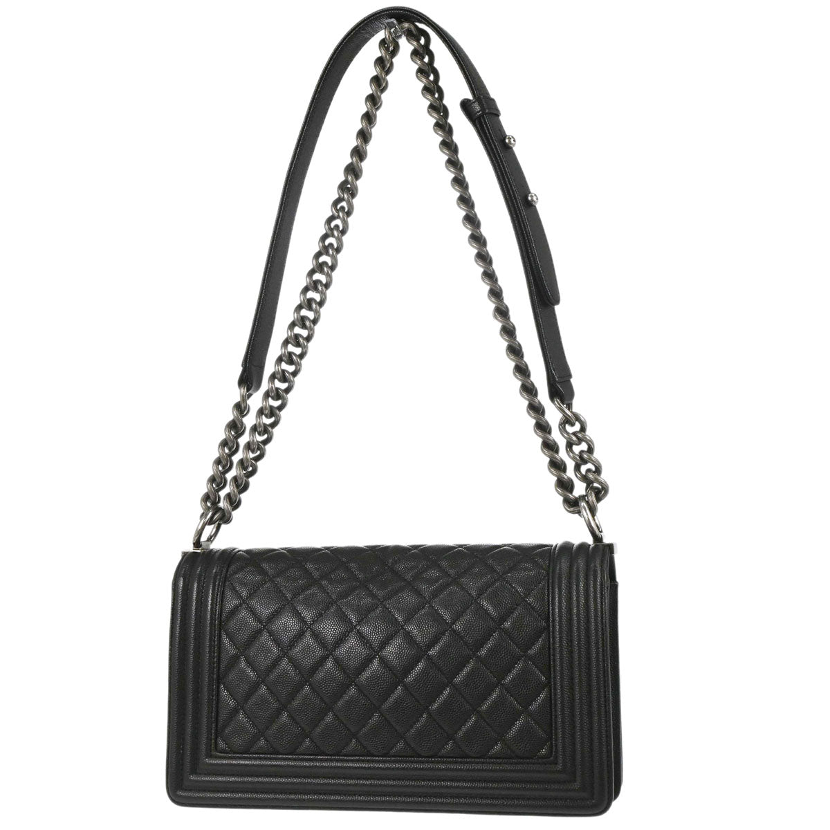 Boy Chanel 2017 Black Caviar Skin Medium Shoulder Bag