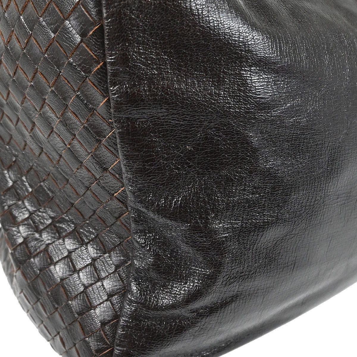 Bottega Veneta Brown Leather Intrecciato Handbag