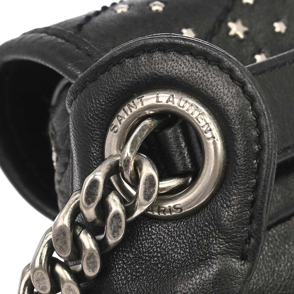 Saint Laurent Black Niki Star Studded Bum Bag