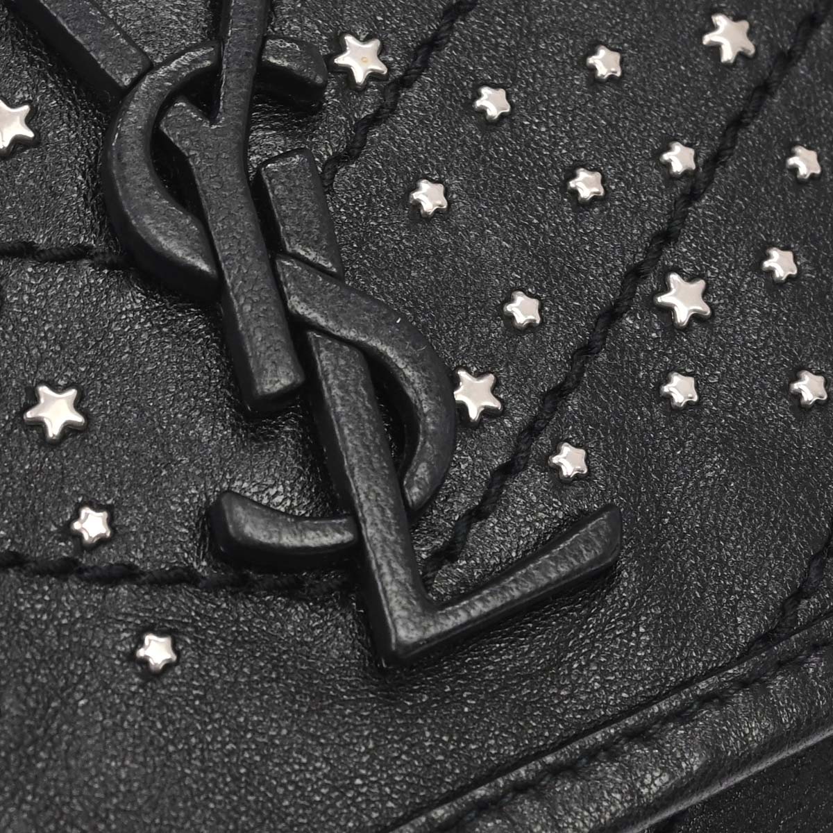 Saint Laurent Black Niki Star Studded Bum Bag