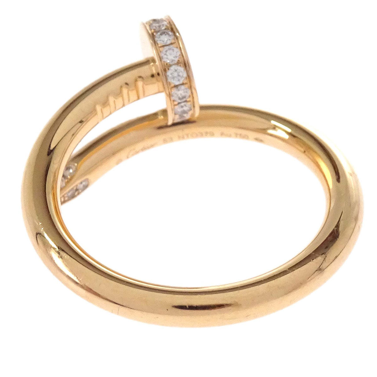 Cartier Juste Un Clou Ring NTO379 Au750 Diamond Gold #53 #52 Jewelry