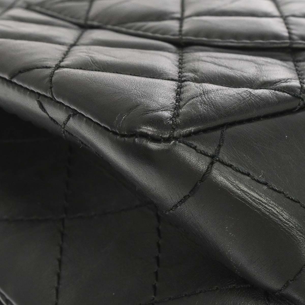 Chanel 2013-2014 Black Calfskin 2.55 Double Flap Shoulder Bag