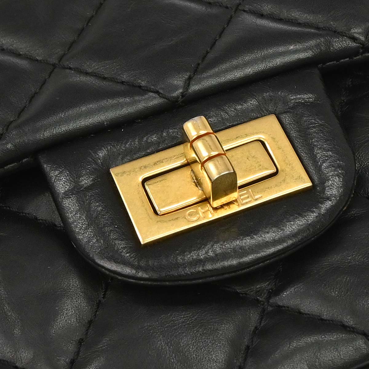 Chanel 2013-2014 Black Calfskin 2.55 Double Flap Shoulder Bag
