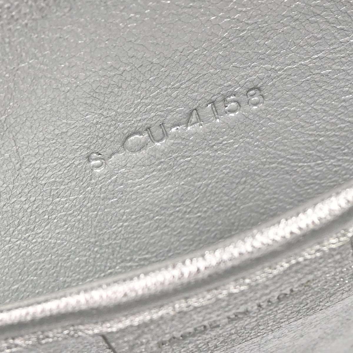 Celine Silver Lambskin Nano Luggage 2way Shoulder Tote Bag