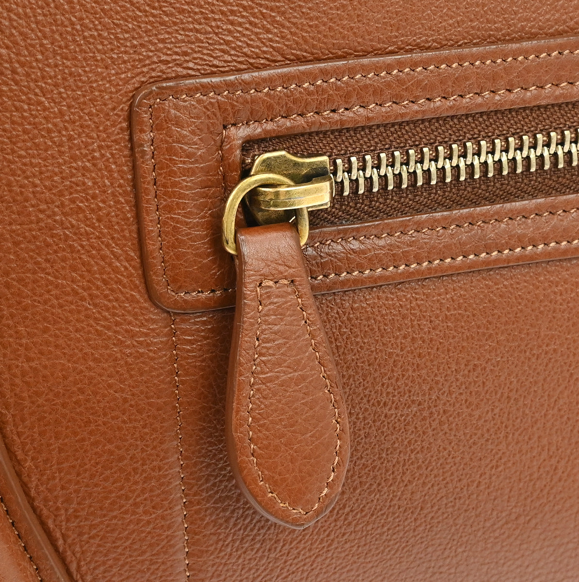 Celine Brown Luggage Micro Tote Handbag