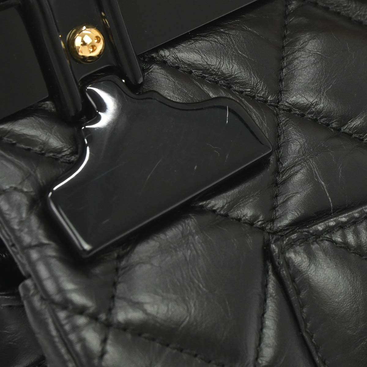 Chanel 2017 Black Calfskin Mademoiselle Lock Hanger Flap Shoulder Bag