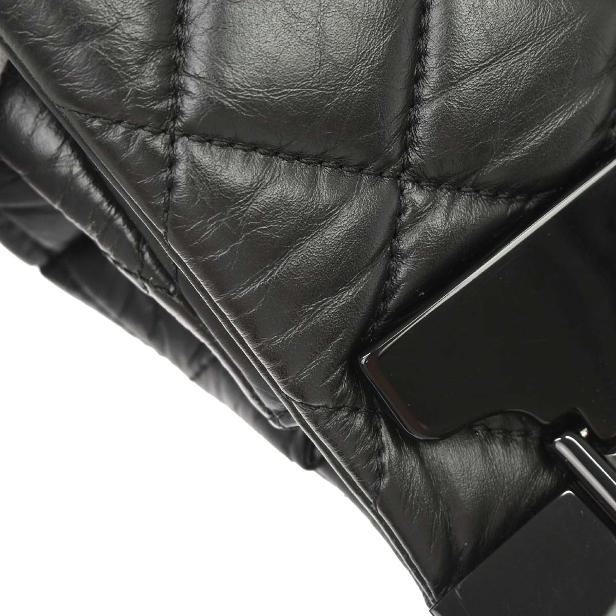 Chanel 2017 Black Calfskin Mademoiselle Lock Hanger Flap Shoulder Bag