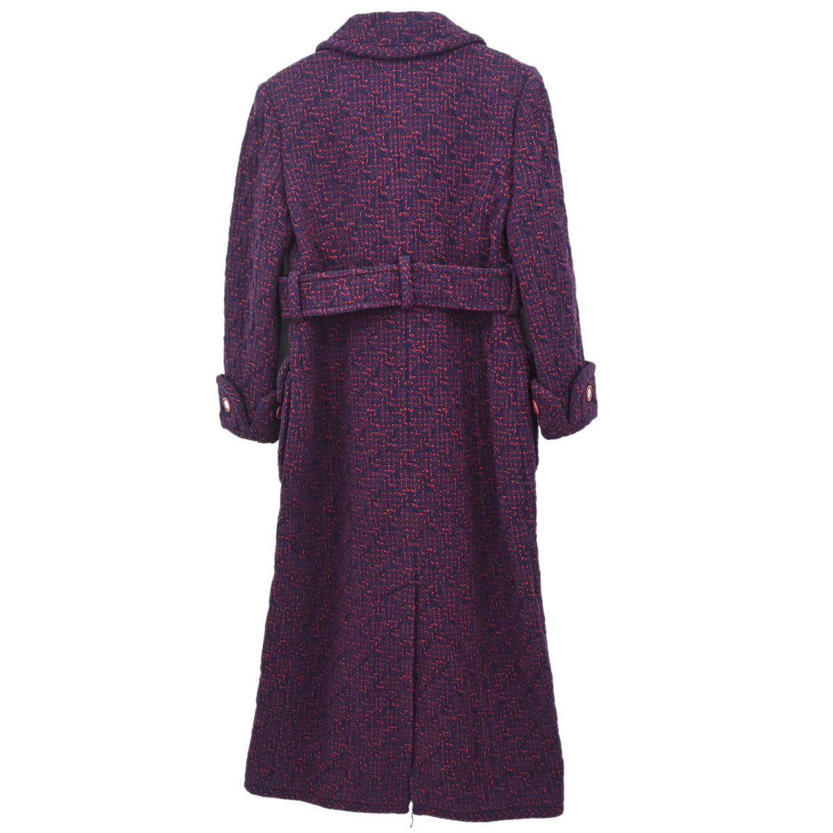 Chanel 2017-2018 Tweed Long Coat Navy Red #36