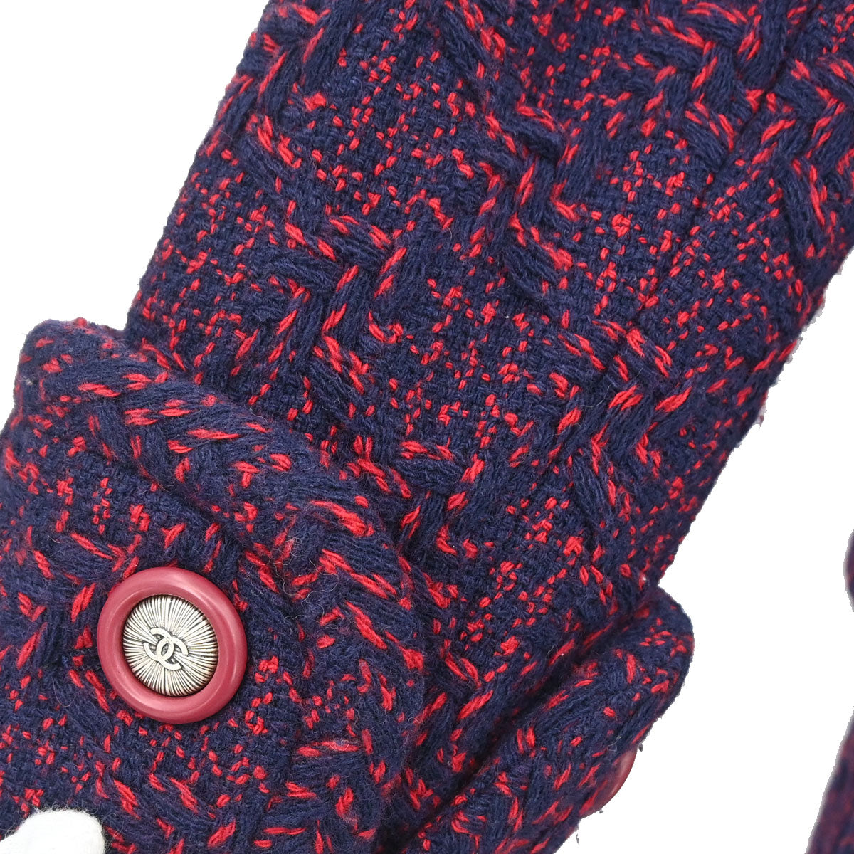 Chanel 2017-2018 Tweed Long Coat Navy Red #36