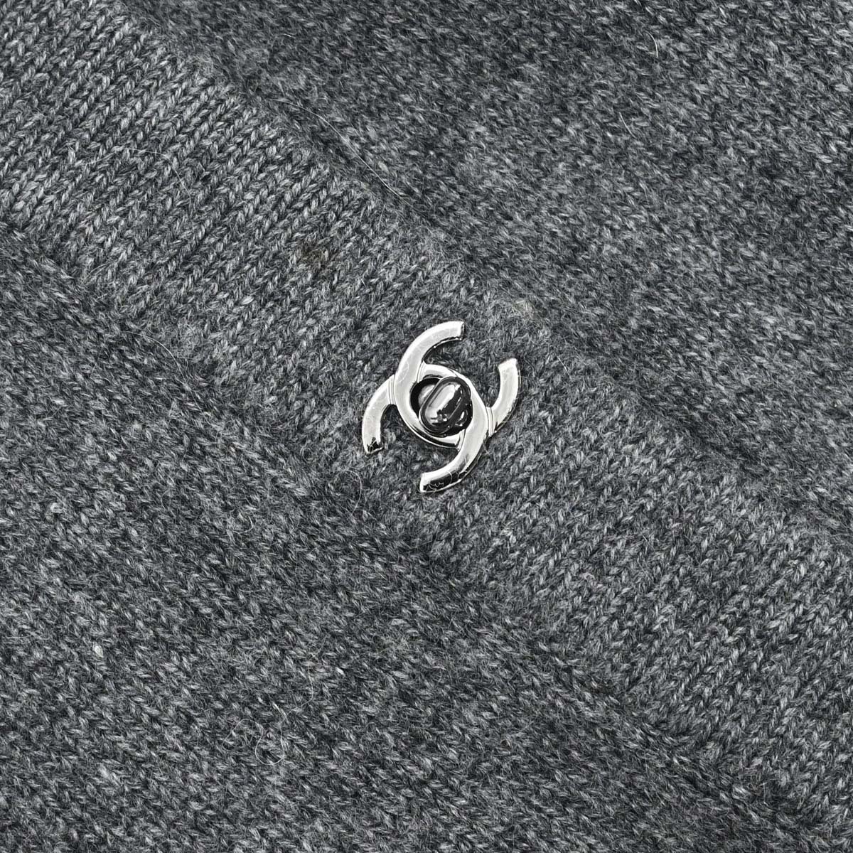 Chanel 2010 Cardigan Turnlock Button Gray #38