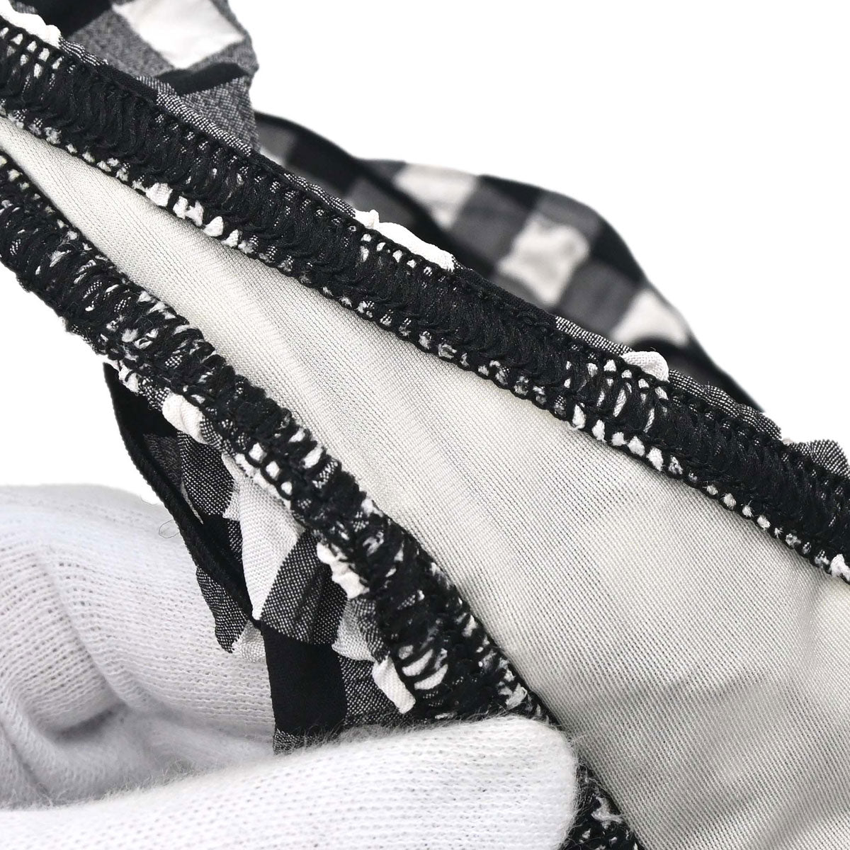 Chanel 2010 Swimwear Swimsuit Gingham Check Black #36