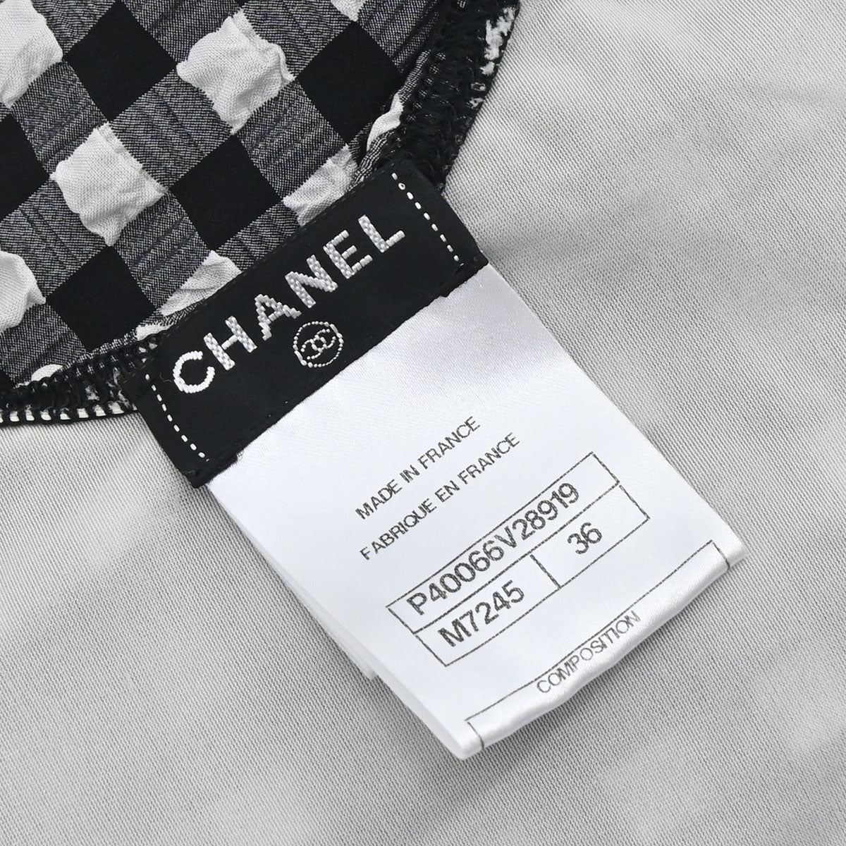Chanel 2010 Swimwear Swimsuit Gingham Check Black #36