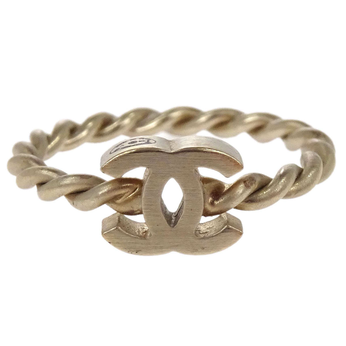 Chanel Ring Twisted Rope CC Gold #51 B14V