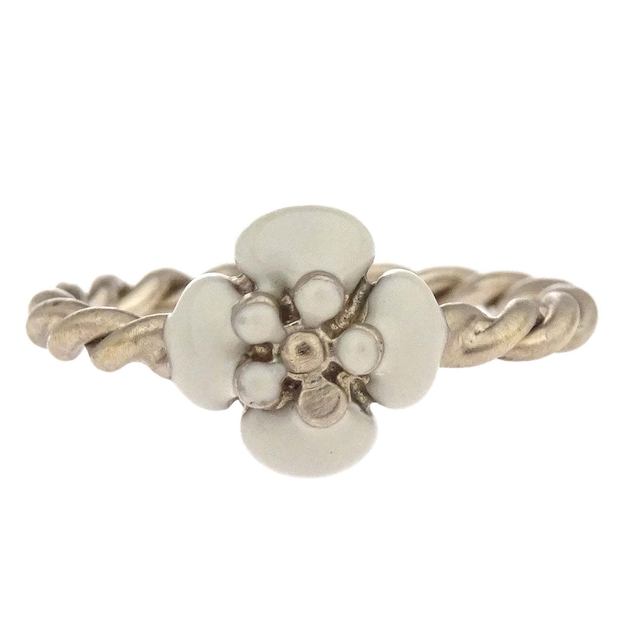 Chanel Ring Twisted Rope Flower Gold #51 B14V