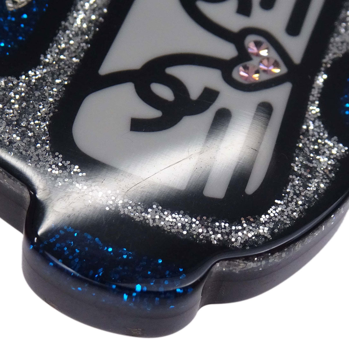 Chanel Cat Brooch Pin Glitter Black 17S
