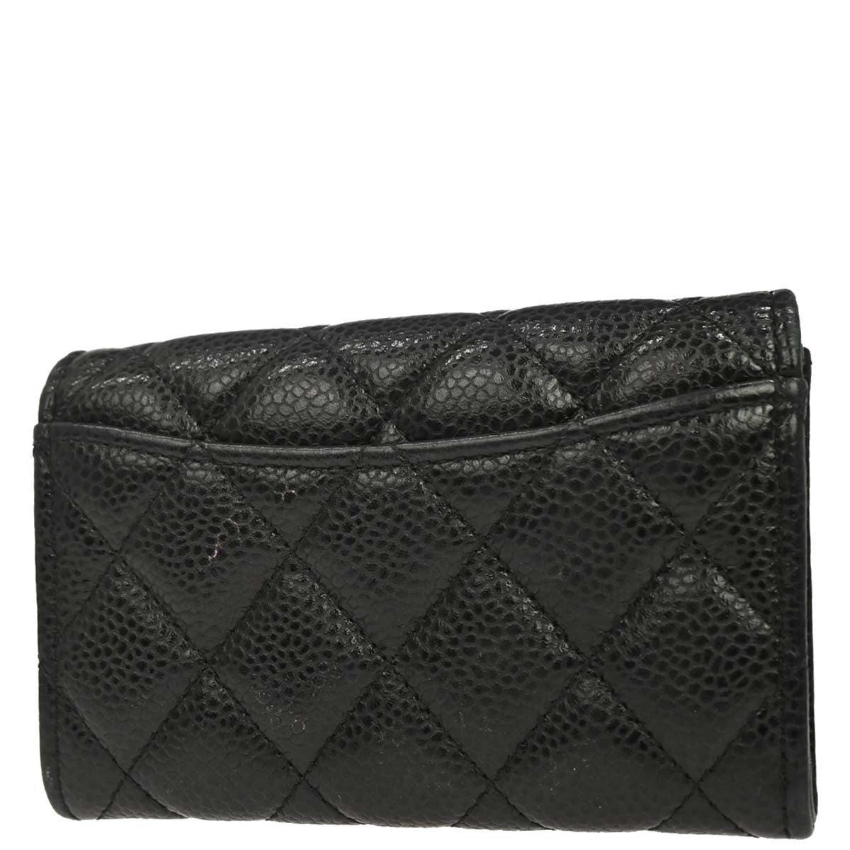 Chanel 2019 Black Caviar Skin Coin Purse Wallet