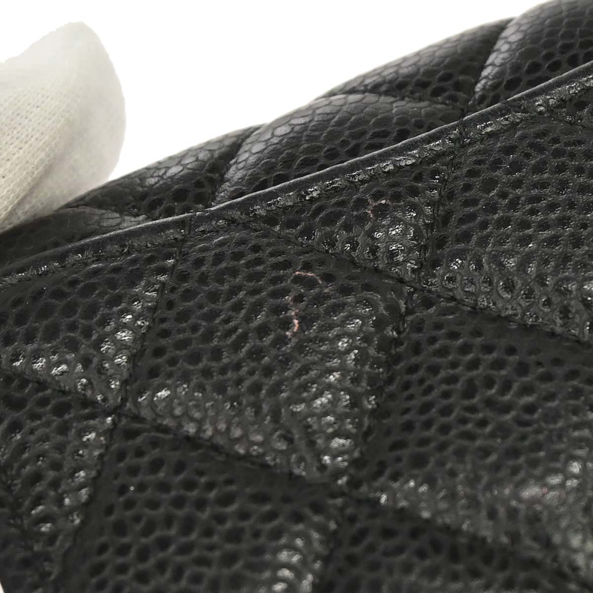Chanel 2019 Black Caviar Skin Coin Purse Wallet