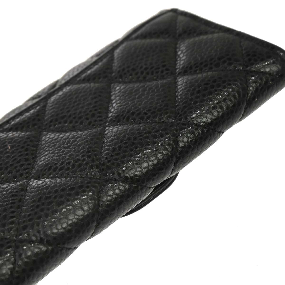 Chanel 2019 Black Caviar Skin Coin Purse Wallet