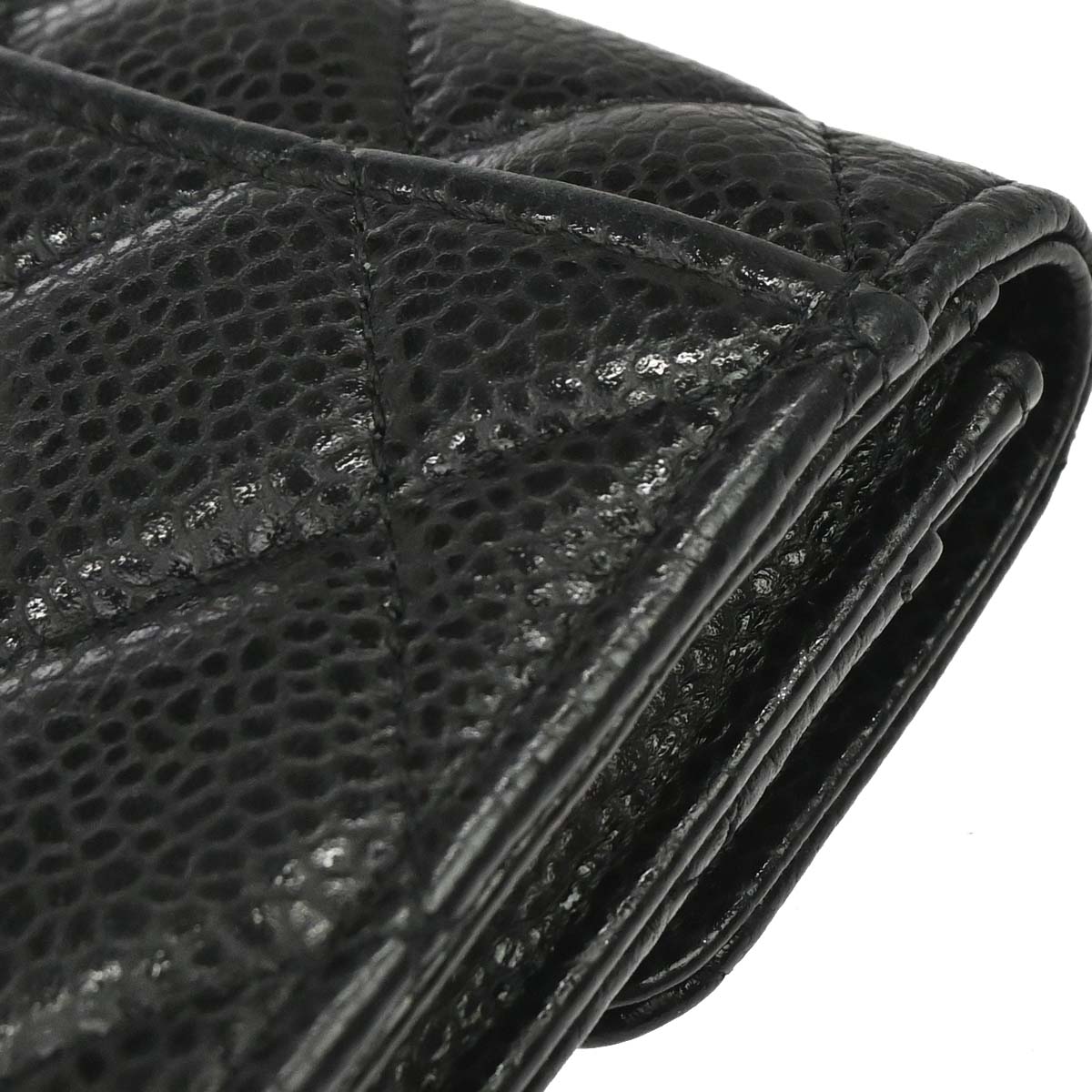 Chanel 2019 Black Caviar Skin Coin Purse Wallet