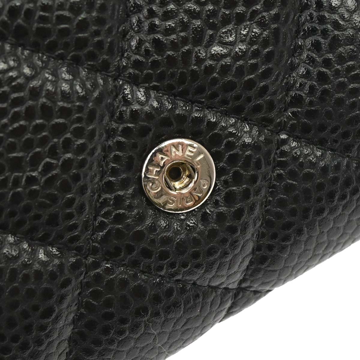 Chanel 2019 Black Caviar Skin Coin Purse Wallet