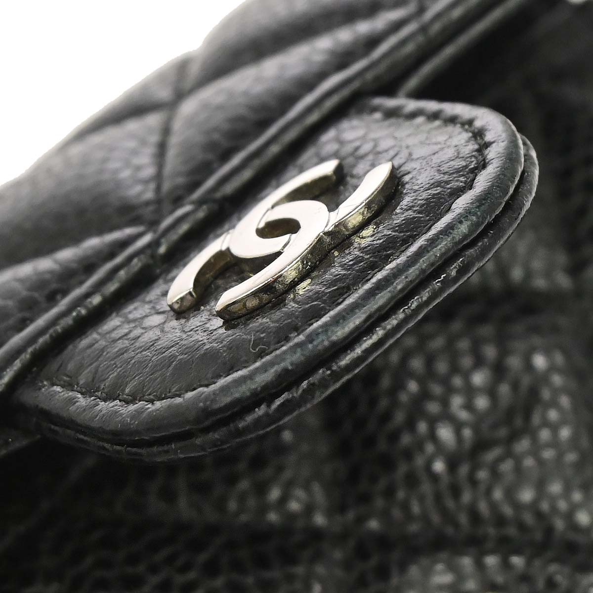 Chanel 2019 Black Caviar Skin Coin Purse Wallet