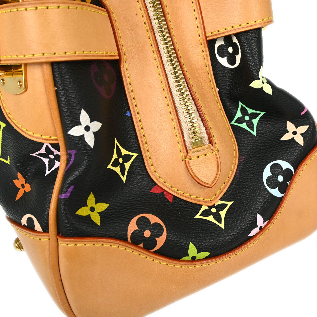 Louis Vuitton 2011 Black Monogram Multicolor Claudia Handbag M40194