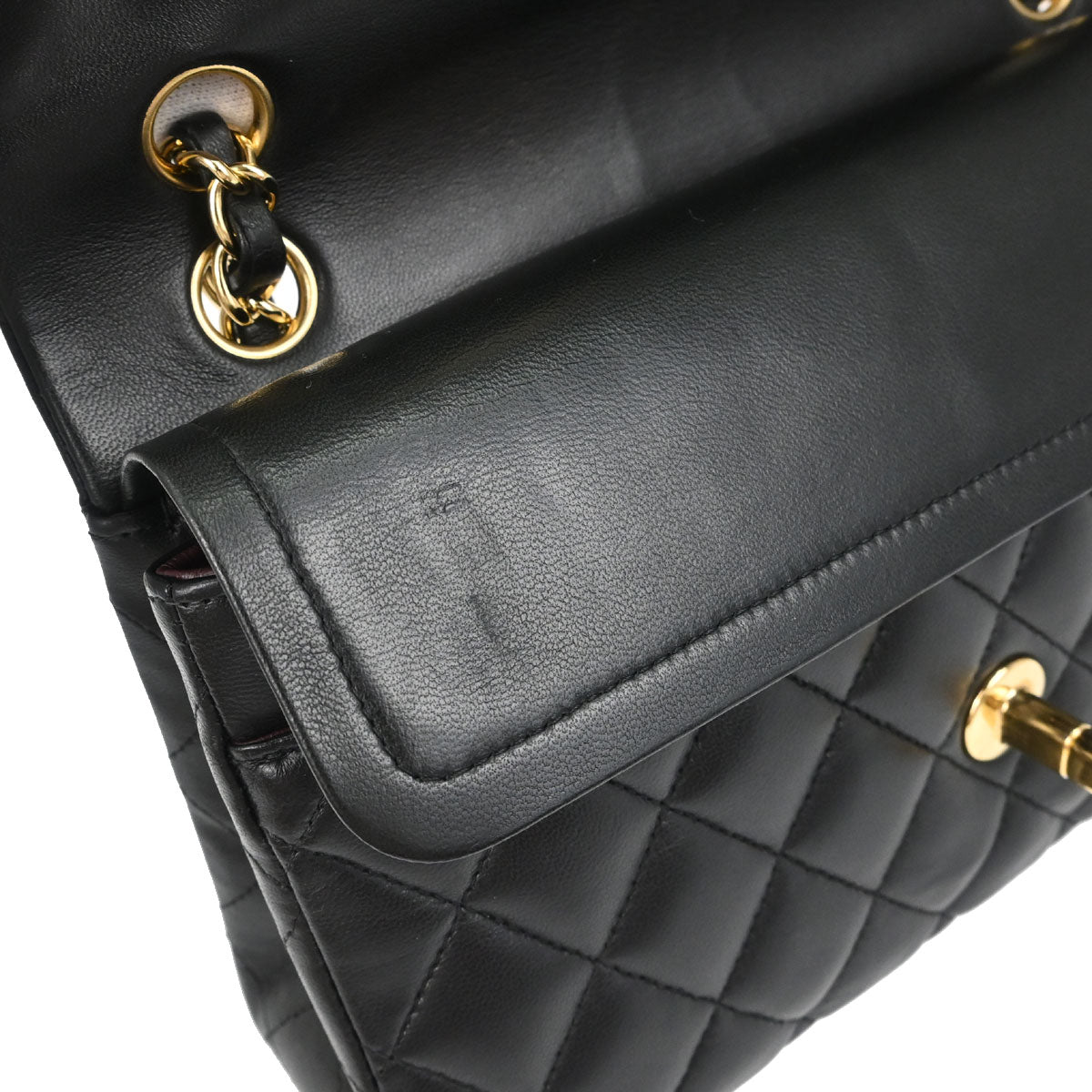 Chanel Black Lambskin Small Classic Double Flap Shoulder Bag