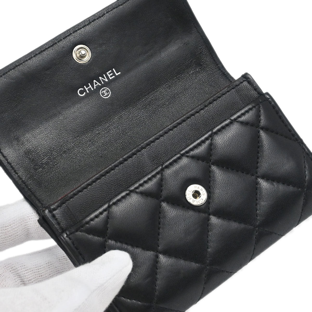 Chanel 2014-2015 Black Lambskin Coin Purse Wallet