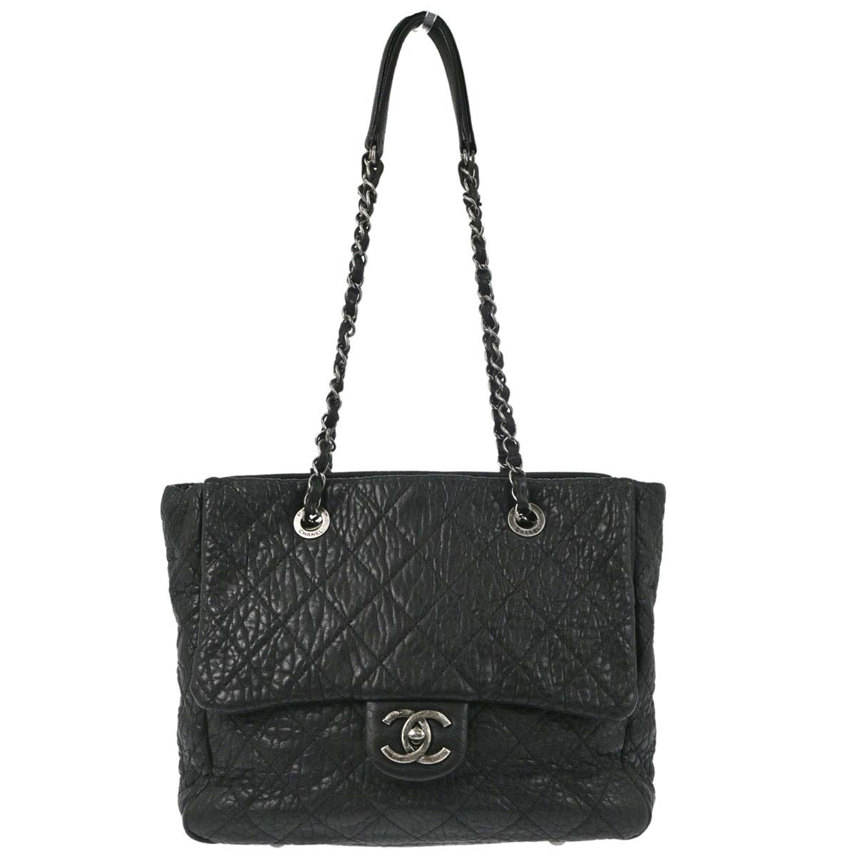 Chanel 2015-2016 Black Lambskin Tote Handbag