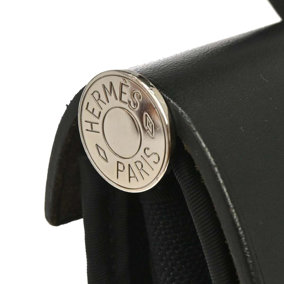 Hermes Black Toile Officier Herbag Zip PM 2way Shoulder Handbag