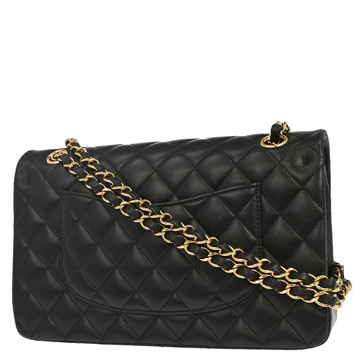 Chanel 2019 Black Lambskin Medium Classic Double Flap Shoulder Bag
