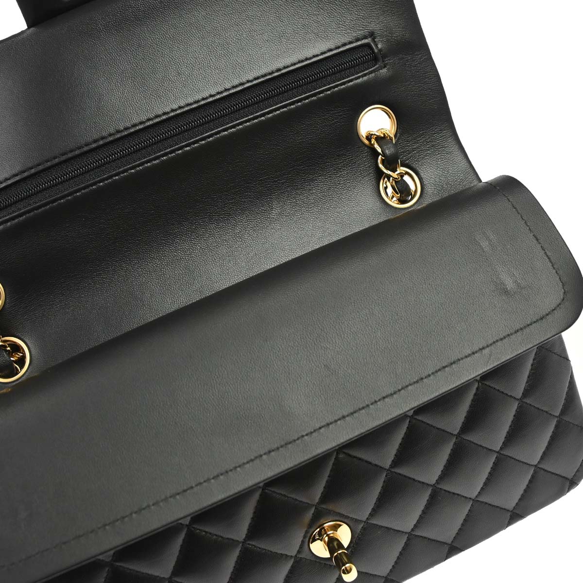 Chanel 2019 Black Lambskin Medium Classic Double Flap Shoulder Bag