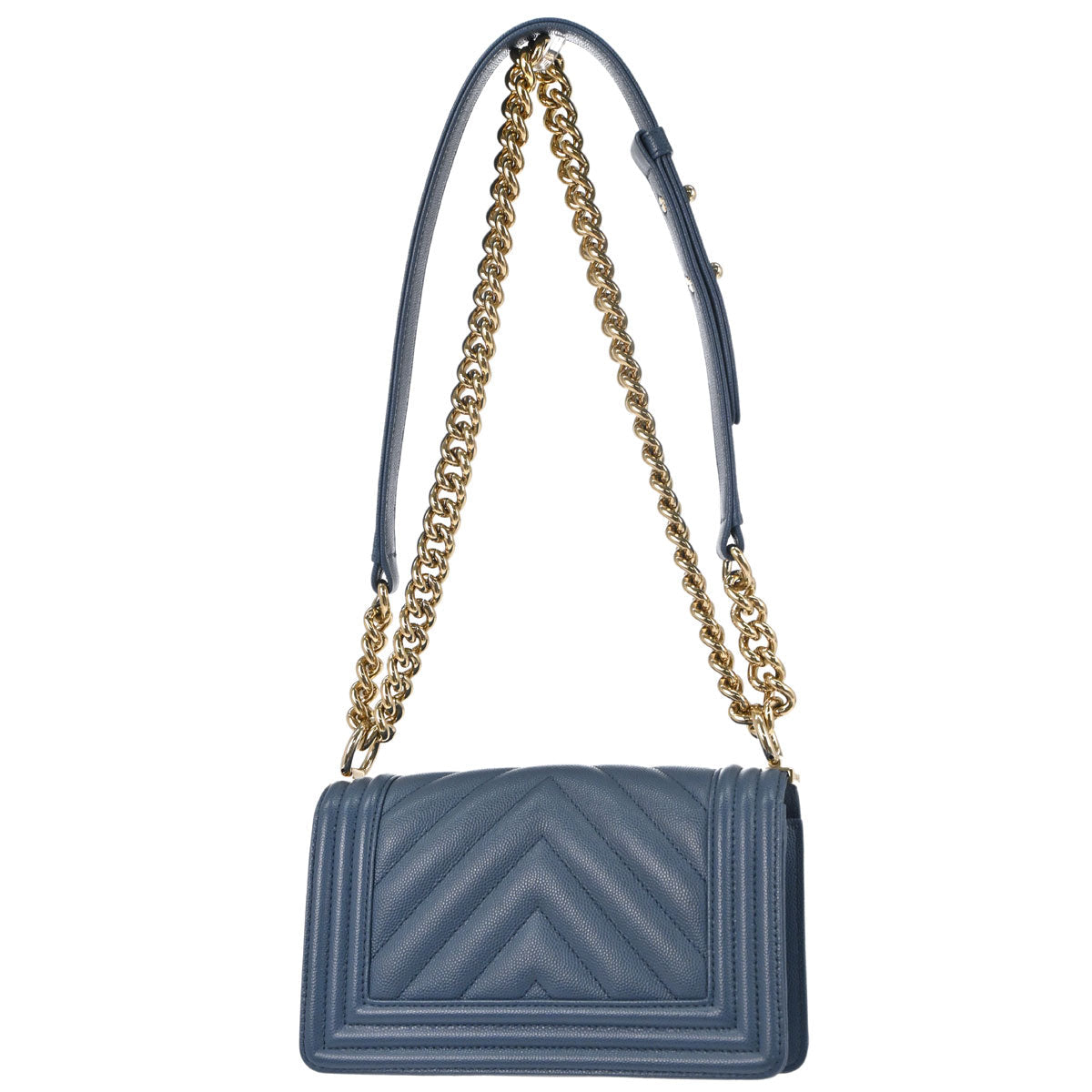 Boy Chanel 2018 Light Blue Caviar Skin Small Chain Shoulder Bag
