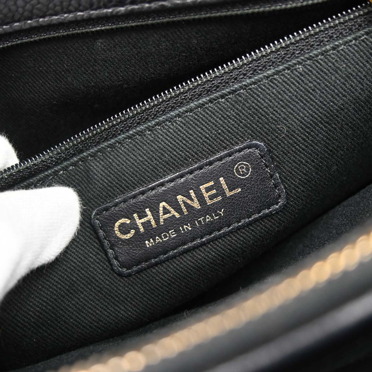 Chanel Black Caviar Skin Timeless CC Chain Tote Bag