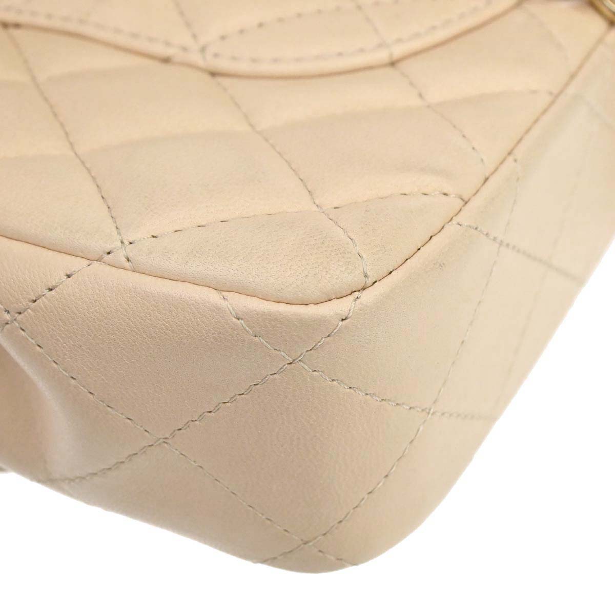 Chanel 2010-2011 Beige Lambskin East West Shoulder Bag
