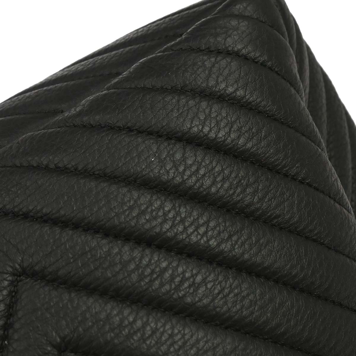 Chanel 2017 Black Deerskin Urban Spirit Chevron Drawstring Bucket Tote Handbag