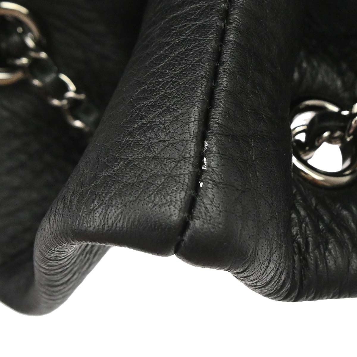 Chanel 2017 Black Deerskin Urban Spirit Chevron Drawstring Bucket Tote Handbag