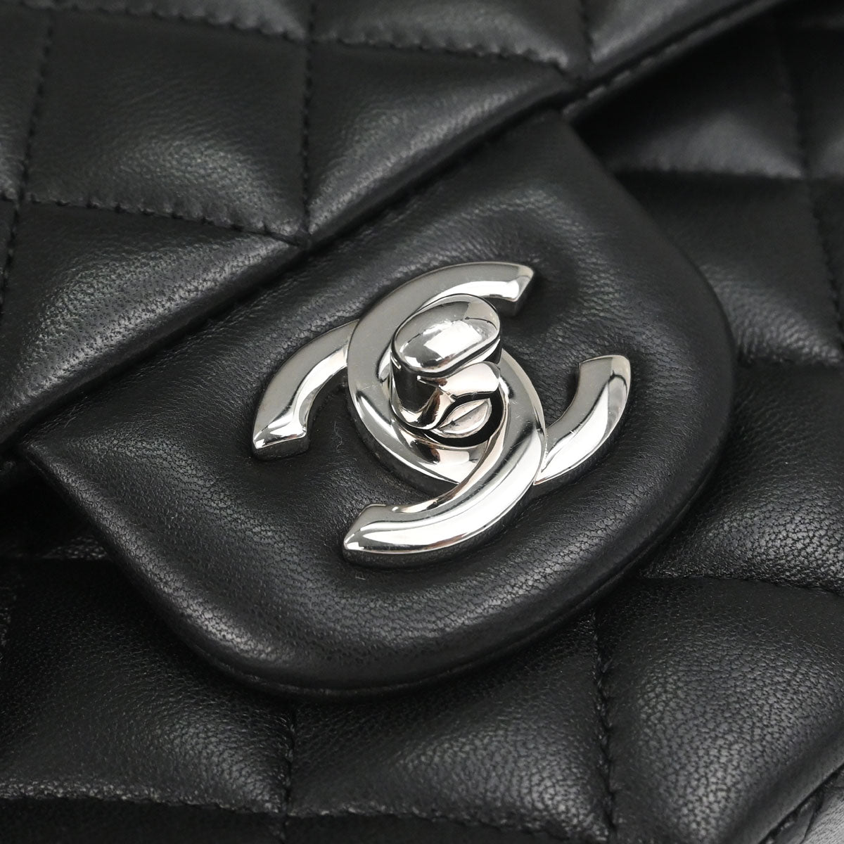 Chanel Black Lambskin Medium Classic Double Flap Shoulder Bag